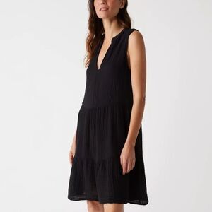 NWOT Michael Stars Black Waffled Cotton Gauze Daisy Dress-N18
